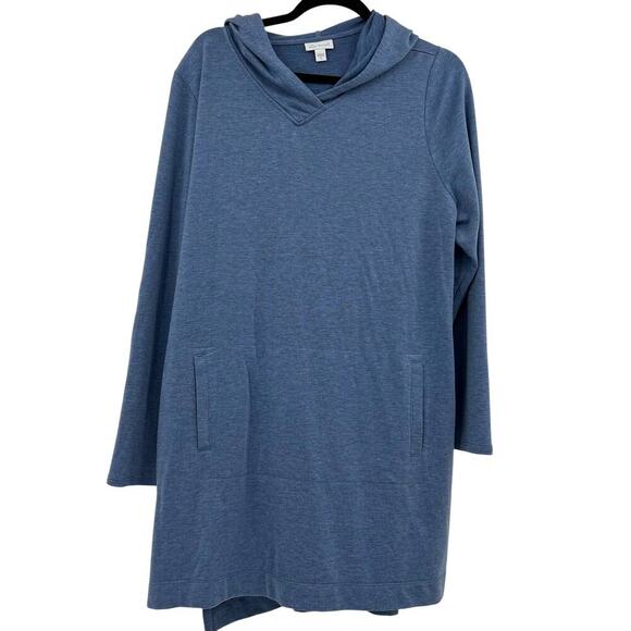 J. Jill Tops - J.Jill PureJill Luxe Tencel Blue Tunic Travel Hoodie XL